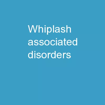 Whiplash Associated Disorders: