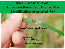 Lyme Disease in Texas? Enhancing Prevention Through the Identification of Areas of