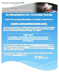 Acclimatisation for Overseas Nurses