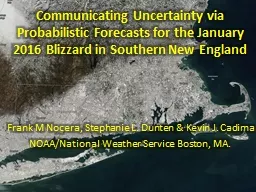 Communicating Uncertainty via Probabilistic Forecasts for the January 2016 Blizzard in
