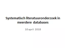 Systematisch literatuuronderzoek in meerdere