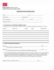 Application Form for Declaring a Mino NameID SchoolMaj