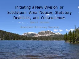 Initiating a New Division or Subdivision Area: Notices, Statutory Deadlines, and Consequences