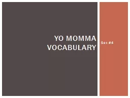Set #4 Yo  Momma Vocabulary
