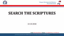 SEARCH THE SCRIPTURES 14-10-2018
