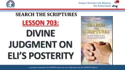 SEARCH THE SCRIPTURES LESSON 703: