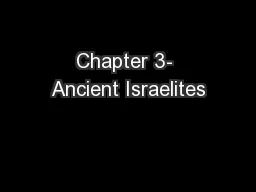 Chapter 3- Ancient Israelites