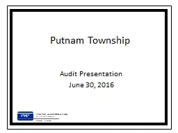 Putnam Township Audit Presentation