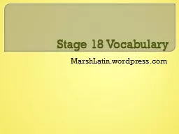 Stage 18 Vocabulary MarshLatin.wordpress.com