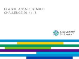 CFA Sri Lanka Research Challenge 2014 / 15