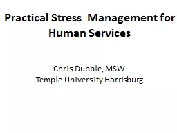 Practical Stress  Management for Human Services