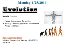 Evolution Monday 1/25/2016