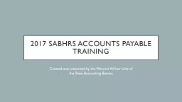 2017 SABHRS Accounts payable training