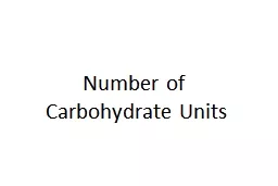 Number of  Carbohydrate Units