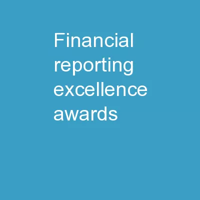 Financial Reporting Excellence Awards: