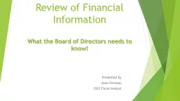 Review of Financial Information