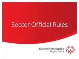 Soccer Official  R ules 1