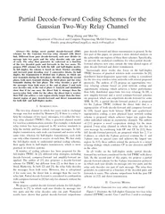 Partial Decodeforward Coding Schemes for the Gaussian