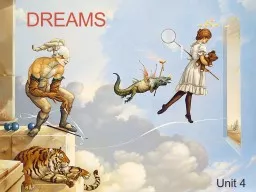 Dreams Unit 4  Reasons why we dream