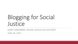 Blogging for Social Justice