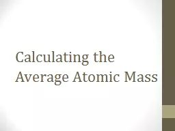 Calculating the Average Atomic Mass