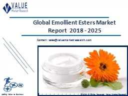 Emollient Esters Market Share, Global Industry Analysis Report 2018-2025