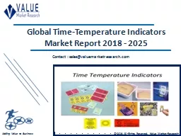 Time Temperature Indicators Market Share, Global Industry Analysis Report 2018-2025