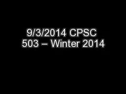9/3/2014 CPSC 503 – Winter 2014