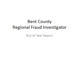 Bent County Regional Fraud Investigator