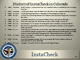 History  of InstaCheck in Colorado