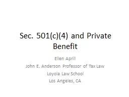 Sec. 501(c)(4) and Private Benefit