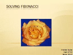 Solving Fibonacci Miranda Coulter