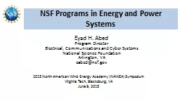 NSF Programs in  Energy