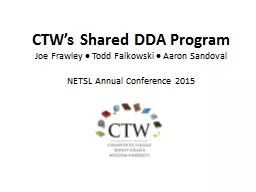 CTW’s Shared DDA Program
