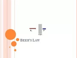 Beer’s Law P 0 Uses of Beer’s Law