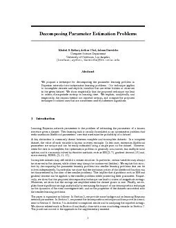 Decomposing Parameter Estimation Problems Khaled S