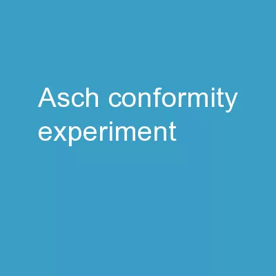 Asch Conformity Experiment