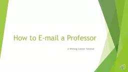 How to E-mail a Professor