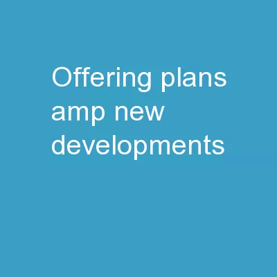 Offering Plans & New Developments