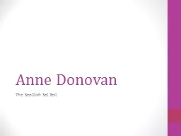 Anne Donovan The Scottish Set Text
