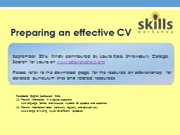 Preparing an effective CV