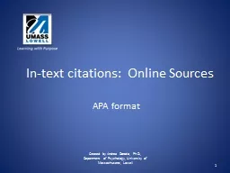 In-text citations:  Online Sources