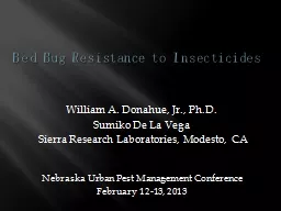 Bed Bug Resistance   to Insecticides