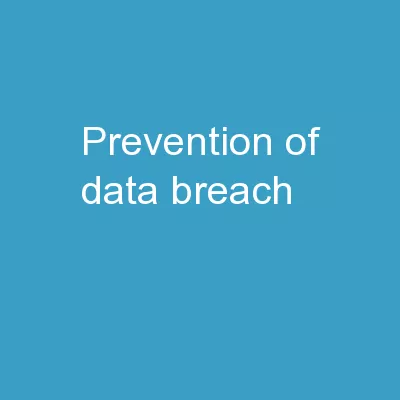 Prevention of Data Breach