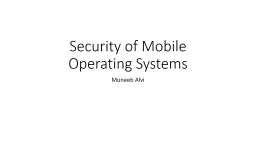 Security of Mobile  Operating Systems