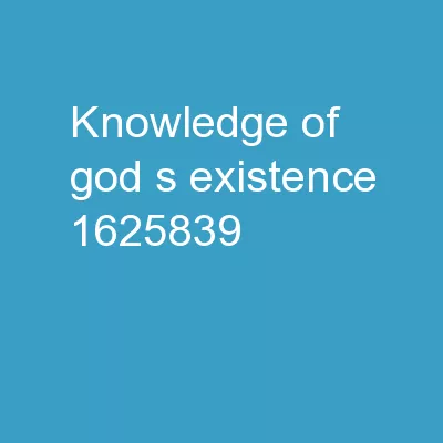 Knowledge of God’s existence