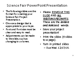 Science Fair PowerPoint Presentation
