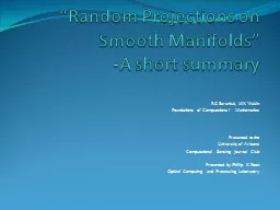 “Random Projections on Smooth Manifolds”