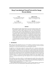 Deep Convolutional Neural Network for Image Deconvolut