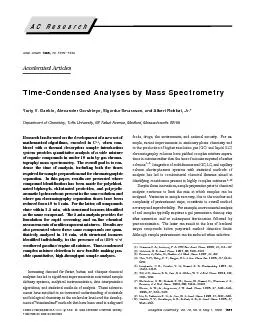 Accelerated Articles TimeCondensed Analyses by Mass Sp